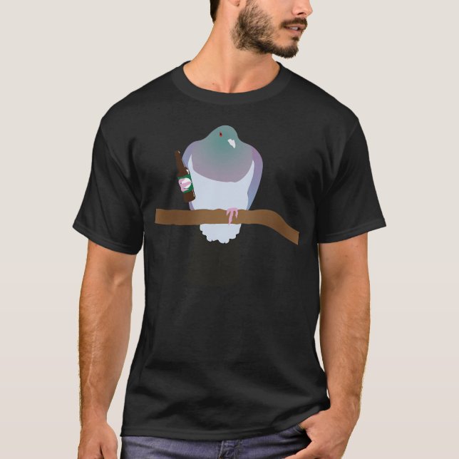 Tipsy Kereru trinkt ein Bier T-Shirt (Vorderseite)