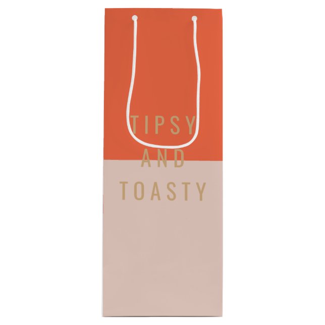 Tipsy & Toasty Geschenktüte Für Weinflaschen (Vorderseite)