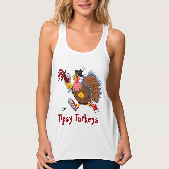 Tipsy Turkey (Wein) - Post-Run Tank Top (Vorderseite)