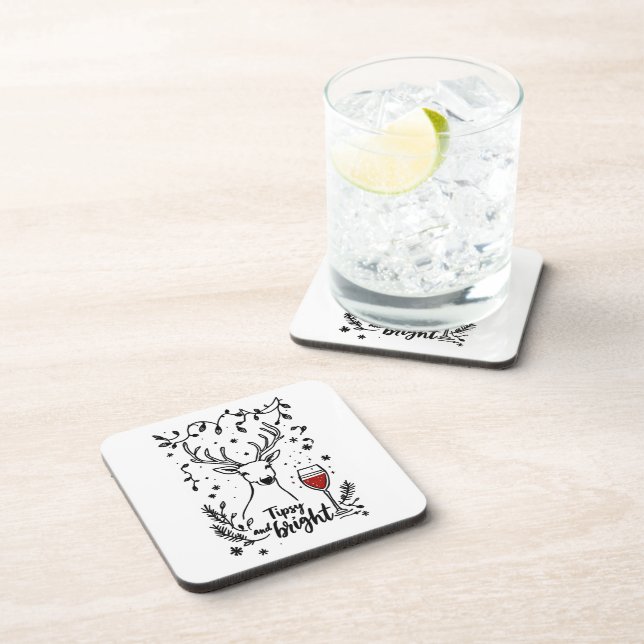 Tipsy und Bright Deer Getränkeuntersetzer (Rechte Seite)