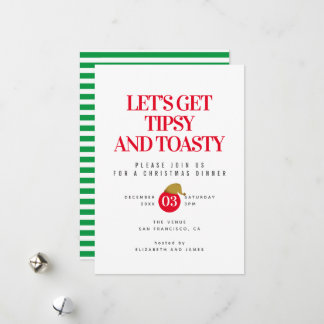 Tipsy und Toasty Weihnachtsessen Einladung