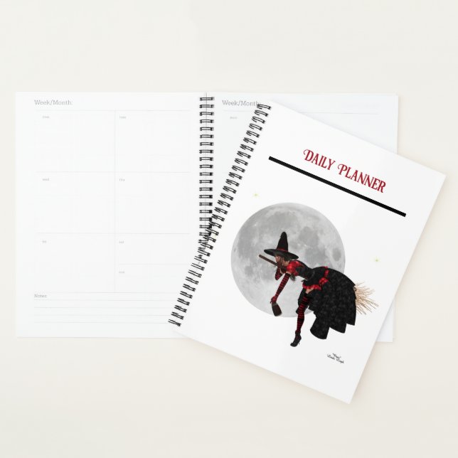Tipsy Witch auf Flying Broom Daily Planner Planer (Anzeige)