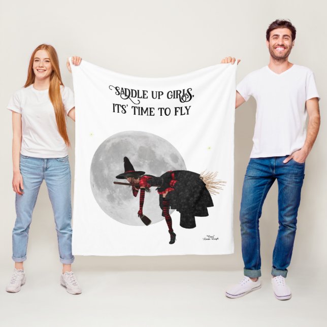 Tipsy Witz auf dem Flying Broom Fleece Blanket (Beispiel)