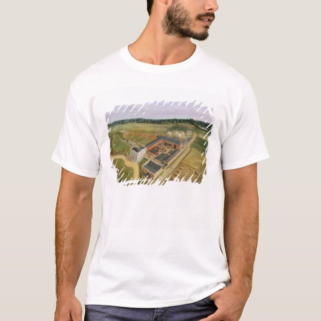 Tiptree Hall und Bauernhof, Essex, c.1850-60 (Öl T-Shirt (Vorderseite)