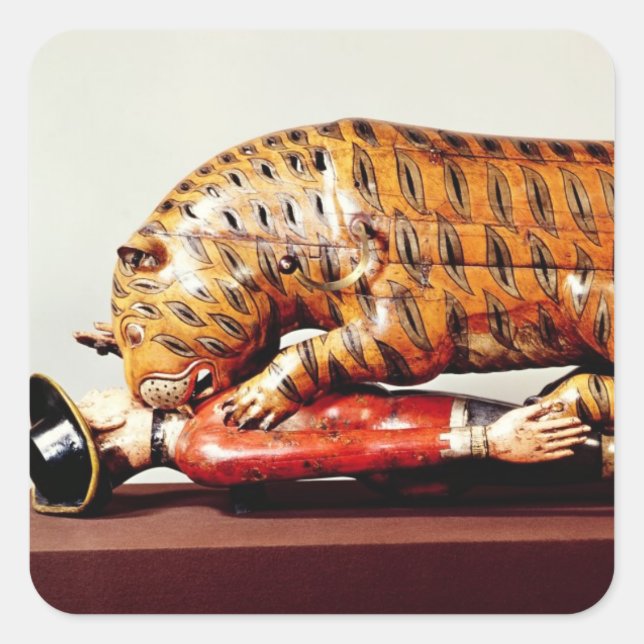 Tipu's Tiger, c.1790 (Holz) Quadratischer Aufkleber (Vorderseite)