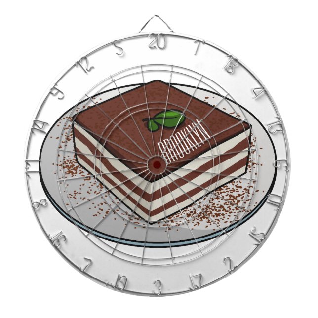 Tiramisu cake Cartoon Dartscheibe (vorne)