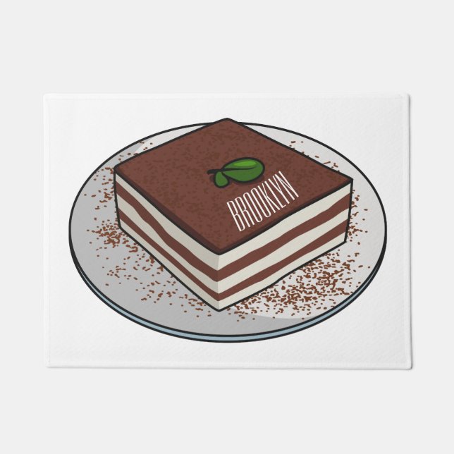 Tiramisu cake Cartoon Fußmatte (Vorderseite)