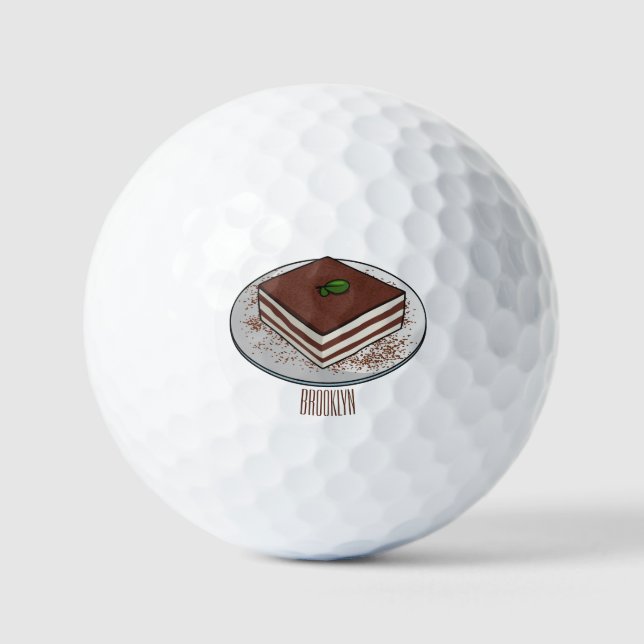 Tiramisu cake Cartoon Golfball (Vorderseite)