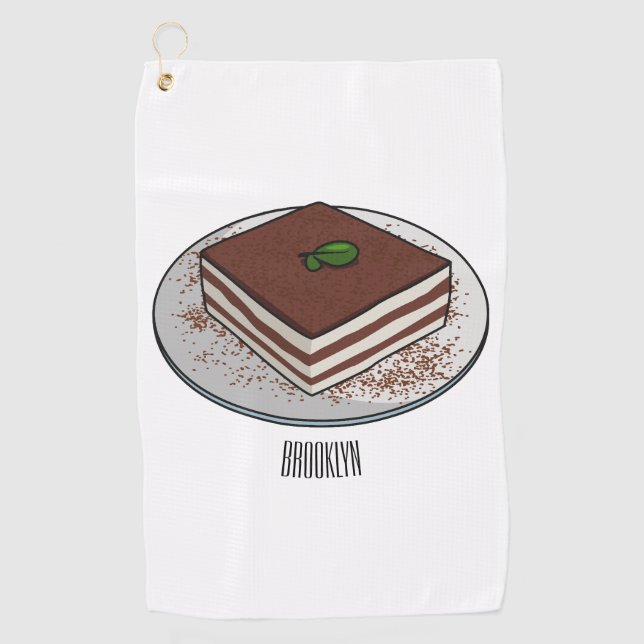 Tiramisu cake Cartoon Golfhandtuch (Vorderseite)