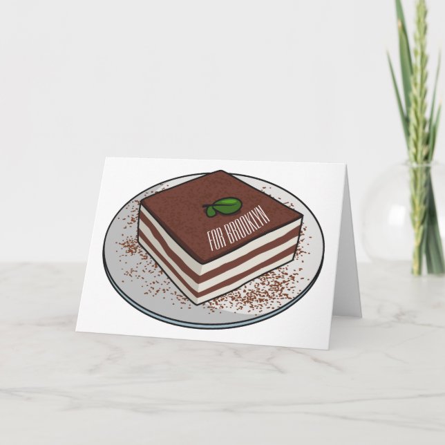 Tiramisu cake Cartoon Karte (Vorderseite)
