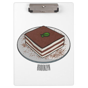 Tiramisu cake Cartoon Klemmbrett