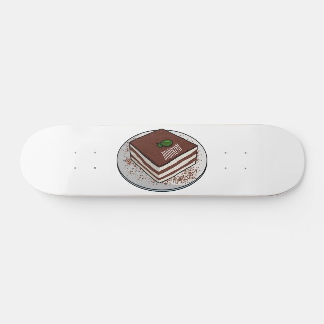 Tiramisu cake Cartoon Skateboard (Horizontal)