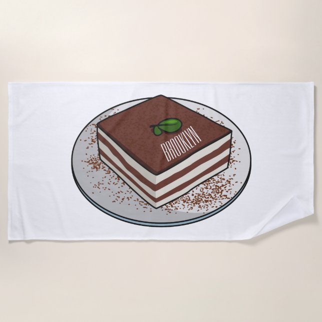 Tiramisu cake Cartoon Strandtuch (Vorderseite)