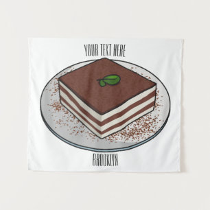Tiramisu cake Cartoon Wandteppich