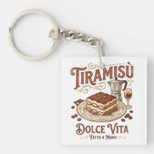Tiramisu Dolce Vita Italienisches Dessert Schlüsselanhänger