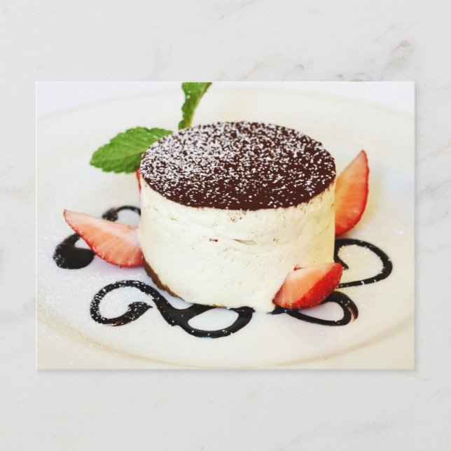 Tiramisu - ein italienischer, vielschichtiger Nach Postkarte (Vorderseite)