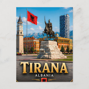 Tirana Albanien Mittelmeer-Kapital-Escape 📍 Postkarte