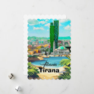 Tirana Albanien Reise Postkarten Kunst, Tirana Pos