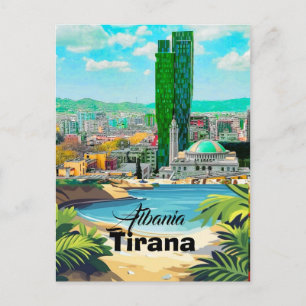 Tirana Albanien Reise Postkarten Kunst, Tirana Pos