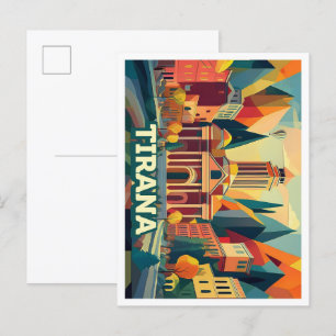 Tirana Albanien Reisen künstlerisch bunt Postkarte