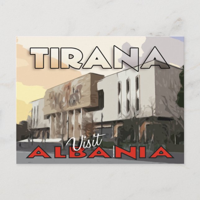 Tirana, Besuch Albaniens Postkarte (Vorderseite)