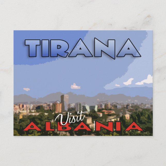 Tirana, Besuch Albaniens Postkarte (Vorderseite)