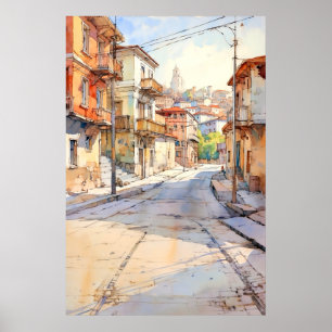 Tirana Street Bohemian Kunstposter Poster