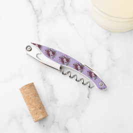 Tire-bouchon de Sommelier - Motif Floral Violet Kellnermesser