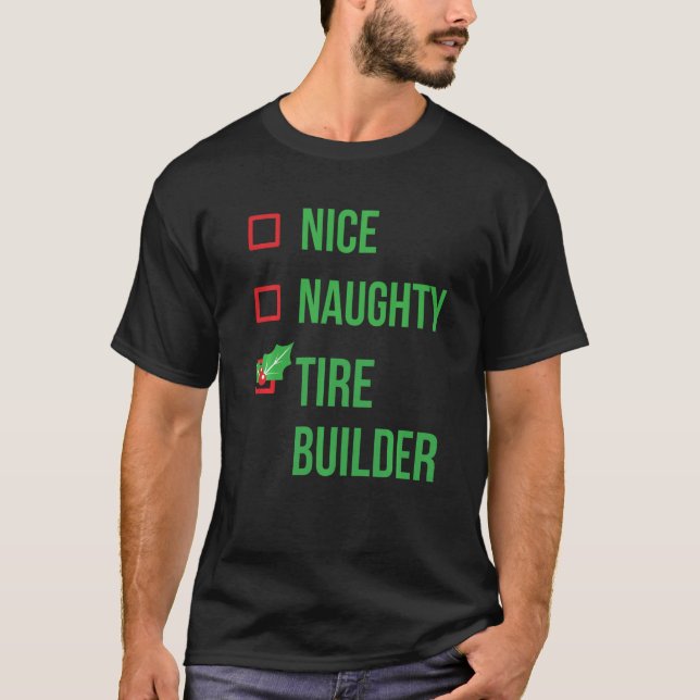 Tire Builder Funny Pajama Christmas T-Shirt (Vorderseite)