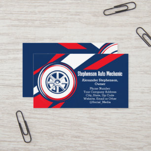 Tire Logo Patriotic Auto Mechanic Car Visitenkarte