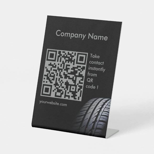 Tire mounting and balancing business card sockelschild (Vorderseite)