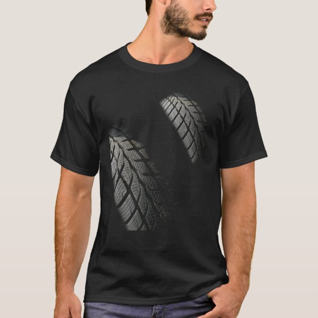 Tire Track Of Dirt Racing Car Bike SkidMark Motocr T-Shirt (Vorderseite)