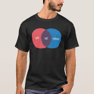 Tired and Hungry Venn Diagramm T-Shirt