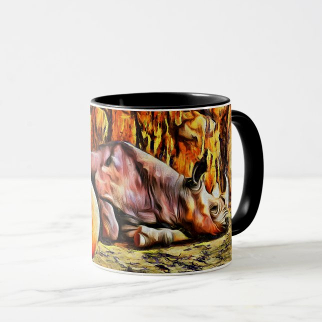 Tired Baby Rhino Coffee Tasse (VorderseiteRechts)