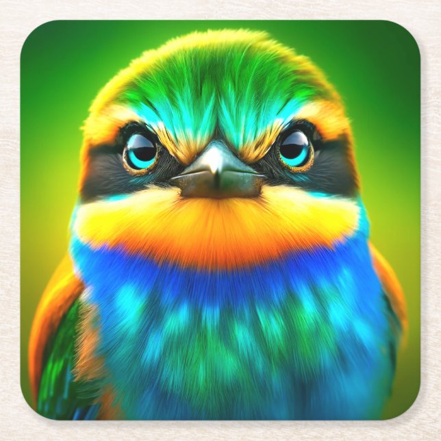 Tired Bird Rechteckiger Pappuntersetzer (Vorderseite)