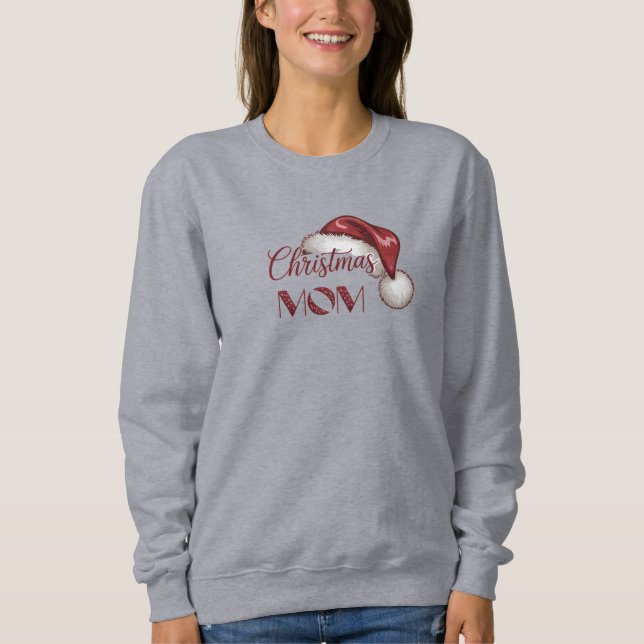 Tired But Festive Christmas Mom Vibes Sweatshirt (Vorderseite)