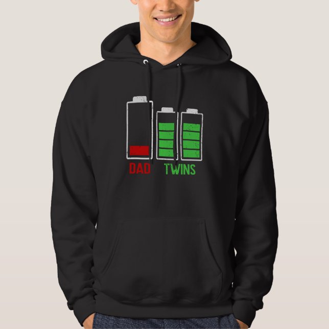 Tired Dad Low Battery Twins Full Charge Father's D Hoodie (Vorderseite)