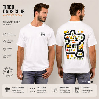 Tired Dads Club T-Shirt, Autorennstrecke T-Shirt