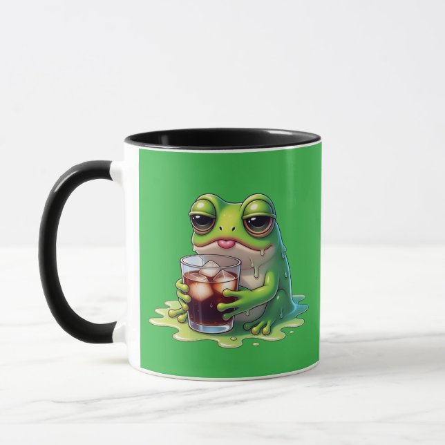 Tired Melted Frog Coffee Cute Mug Design Tasse (Links)