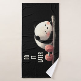 Tired Panda Gym – Cute Funny Workout Art Badehandtuch
