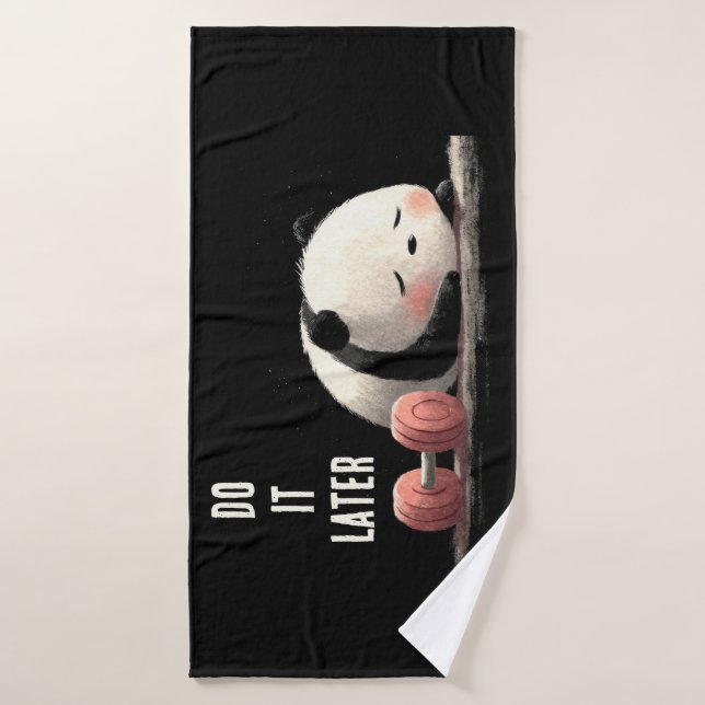 Tired Panda Gym – Cute Funny Workout Art Badehandtuch (Badehandtuch)