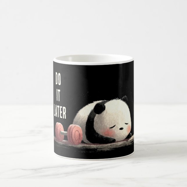 Tired Panda Gym – Cute Funny Workout Art Kaffeetasse (Mittel)