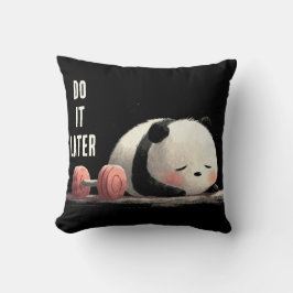 Tired Panda Gym – Cute Funny Workout Art Kissen
