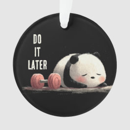 Tired Panda Gym – Cute Funny Workout Art Ornament
