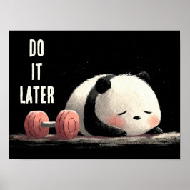 Tired Panda Gym – Cute Funny Workout Art Poster