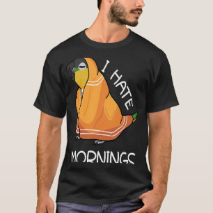 Tired Parrot Hates Mornings I Black head Caique T-Shirt