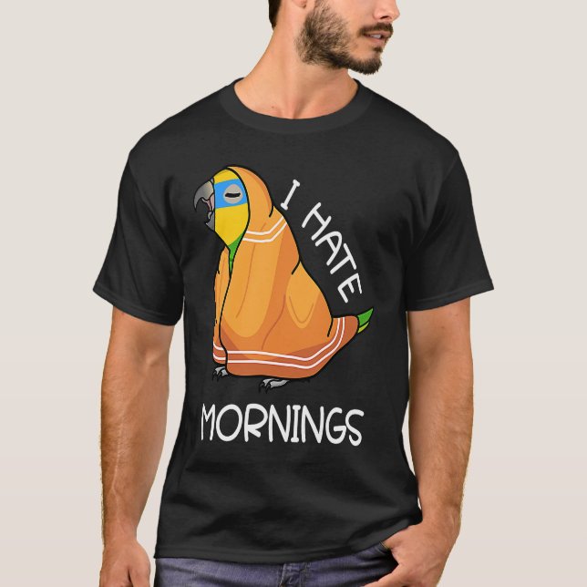 Tired Parrot Hates Mornings I Orange winged Amazon T-Shirt (Vorderseite)