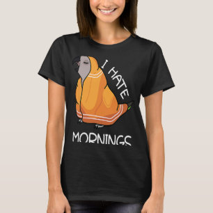 Tired Parrot Hates Mornings I Red bbeled Parrot T-Shirt
