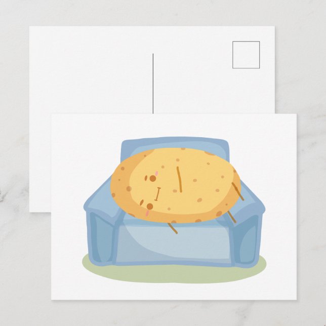 Tired Potato Postkarte (Vorne/Hinten)