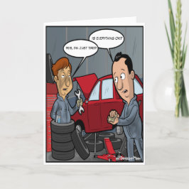 Tired Punny Birthday Card Karte